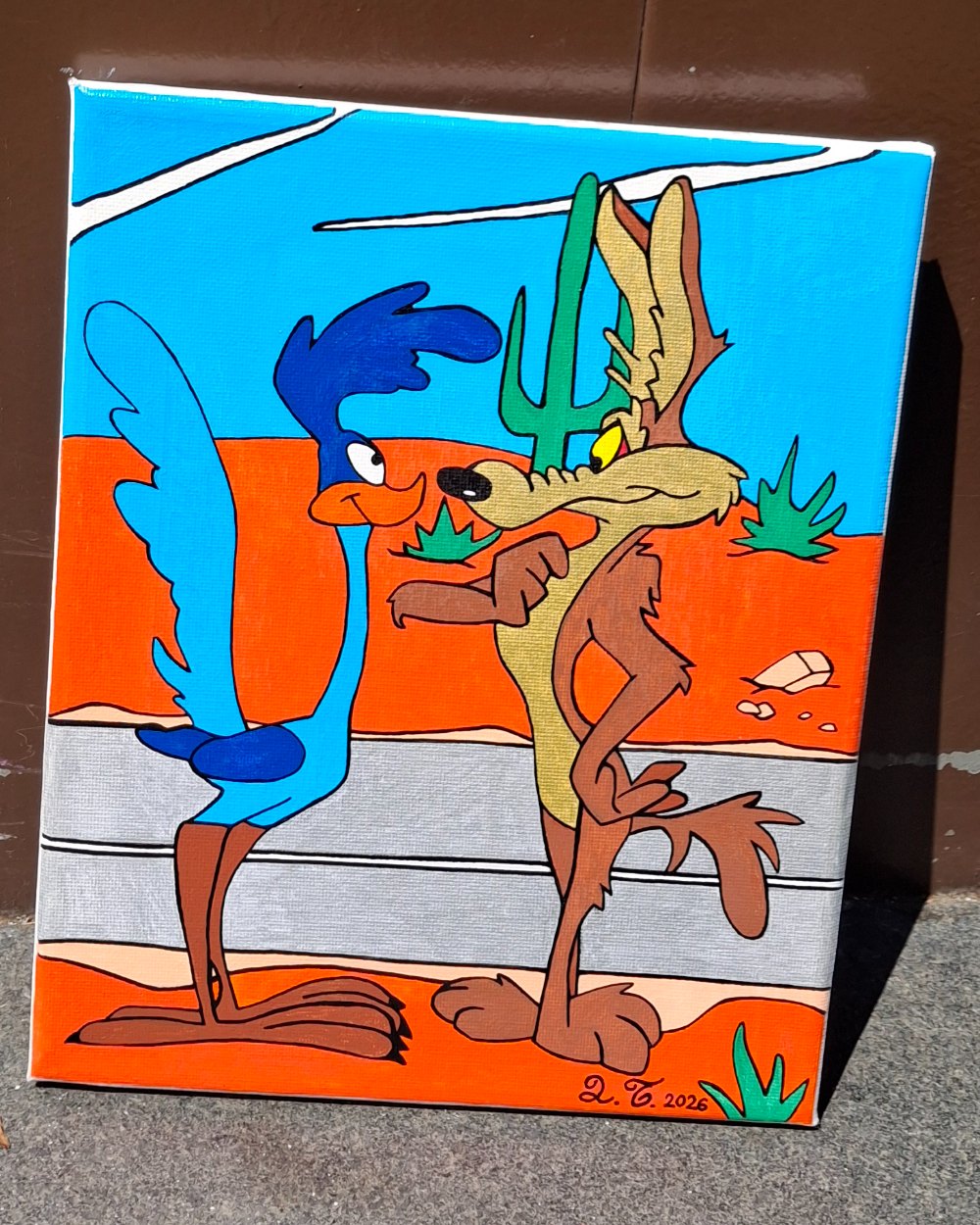 Nostalgija na platnu — akril na platnu, 20 × 25 cm